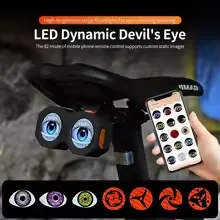 Motorcycle Bicycle Rearview Mirror Decorative Lights 3D Dynamic Double eyes